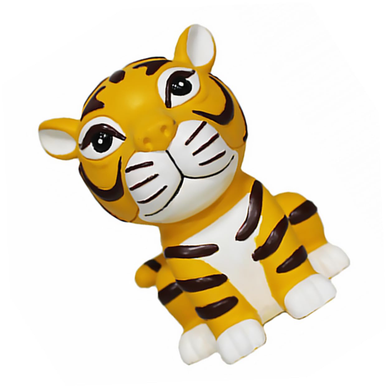 Spardose in Tigerform aus Kunstharz, Gelbe Münzbox