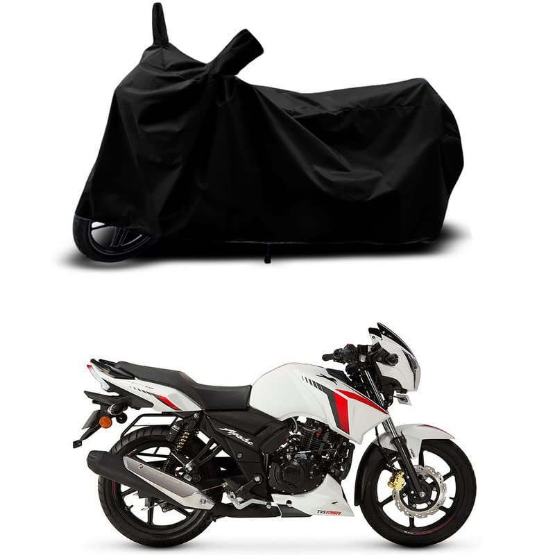 Image of 100% Scratchproof /UV-Rays /Heat Protection /Birds Dropping /Water Resistant /Dust Proof /Waterproof /Bike Scooty Two Wheeler Body Cover Compatible for Apache RTR 160 BS VI All Varients[Black]
