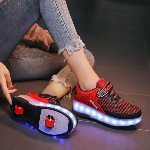 Image of Ylllu Kids LED Roller Skate Shoes with Wheel Light up Roller Shoes Gift for Girls Boys Children