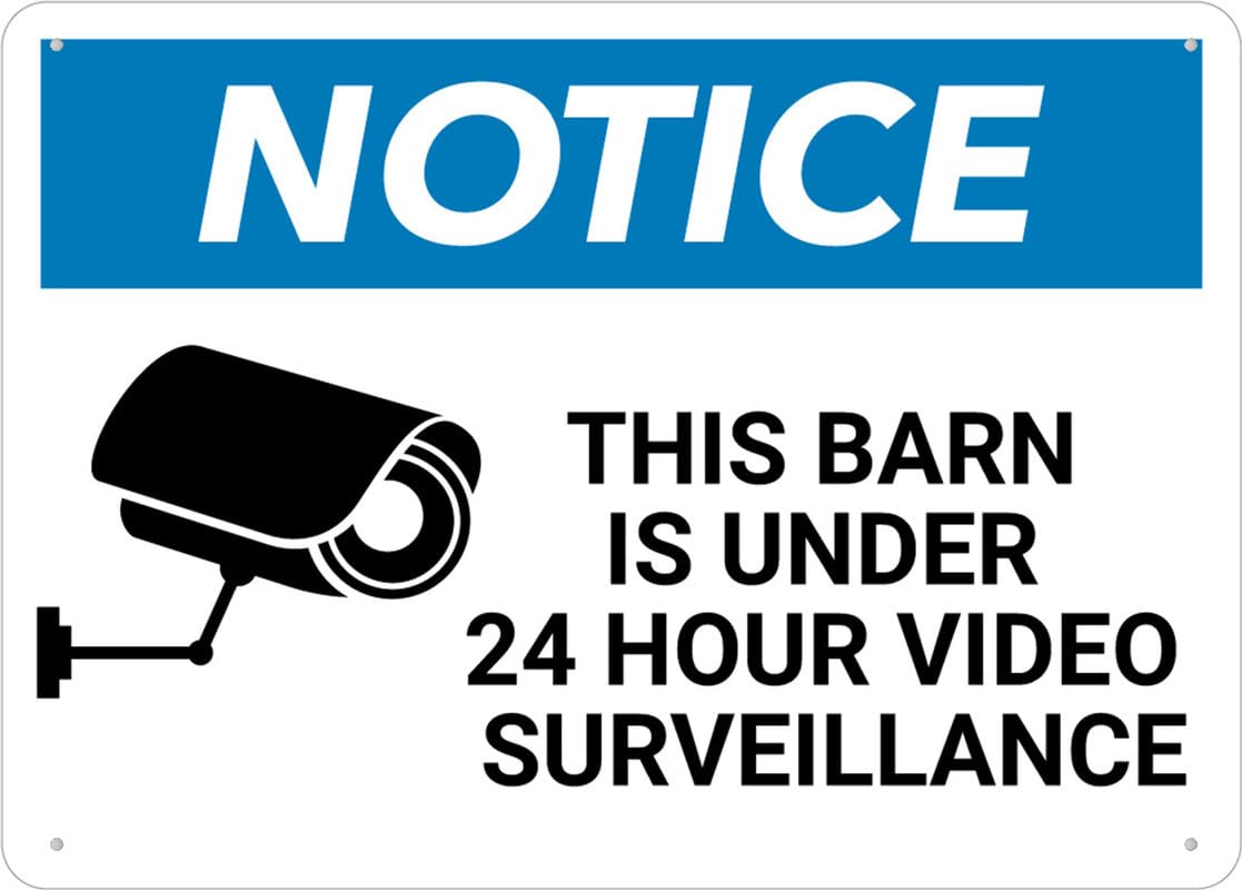 Notice Video Surveillance (With Graphic) Wall Aluminum Metal Sign 8"x12" Rust-Free UV Printed 4 Pre-Drilled Holes Durable Weatherproof For Business Use