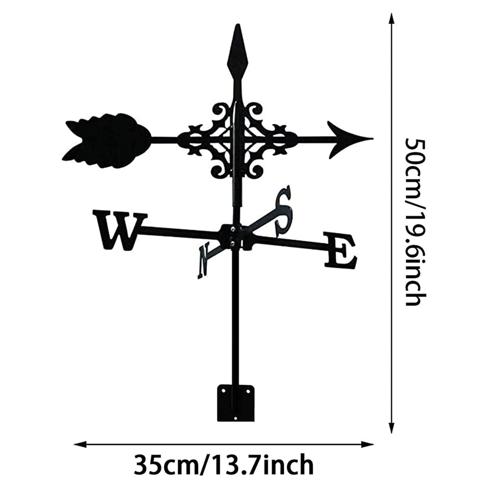 BRLIBESE Weathervane with Arrow Ornament Weather Vane for Roof All Steel Metal Construction Weathervane for Gardens Homes Sheds Fence Posts pergolas Farms