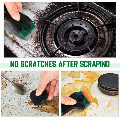 Image of Tallew 9 Pcs Plastic Scraper Set Paint Tool Non Scratch Putty, Green