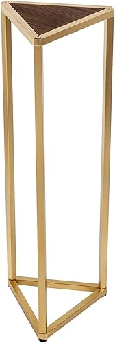 Miniatura 8 de MyGift Soporte para plantas de 36 pulgadas de alto para interiores, soporte de esquina triangular moderno, de madera soplada grande y marco de metal
