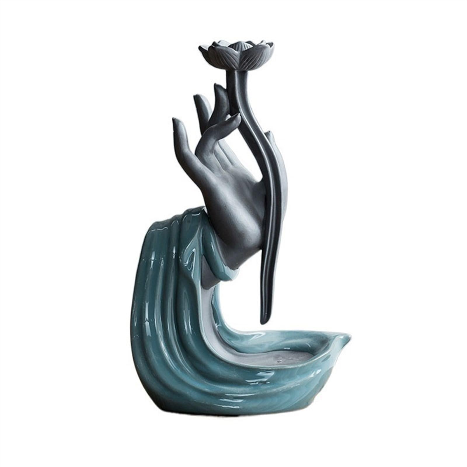 Incense Holders Desktop Zen Decoration Home Ceramic Backflow Incense Burner Personalized Handheld Lotus Shape Holder