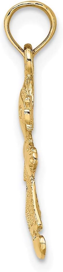Charm Pendant 14K Yellow Gold Themed 20 mm 11.3 Playful Girl With Cut Out Heart