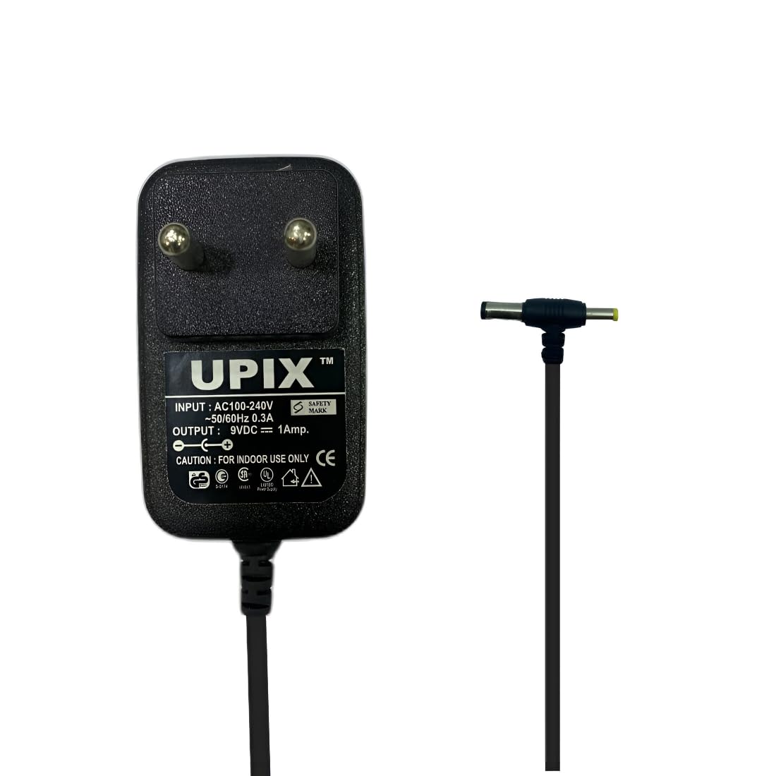 Upix 9V 1A Power Adapter (with DC & Sony Pin), Power Supply AC Input 100-240 V for Music Keyboard, Piano, Guitar Pedals, Certain Audio Equipment, Toys, Cordless Phones, Electronic & IT Gadgets