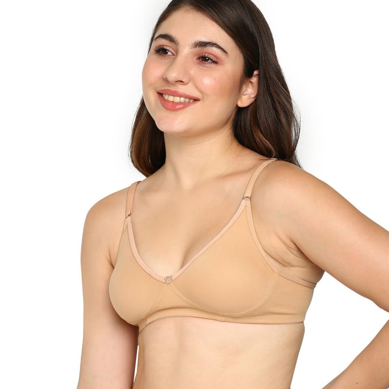 Image of BLOSSOM Women's Everyday T-Shirt Bra with Molded Cups,Non Padded and Non Wired,Cotton-Polyester Fabric -Perfect for Uniforms and Casual Wears Lara