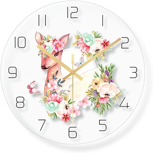 Miniatura 1 de SYALEO Reloj de pared decorativo transparente 3D de vidrio templado redondo de silencio ultrafino movimiento analógico de cuarzo funciona con pilas