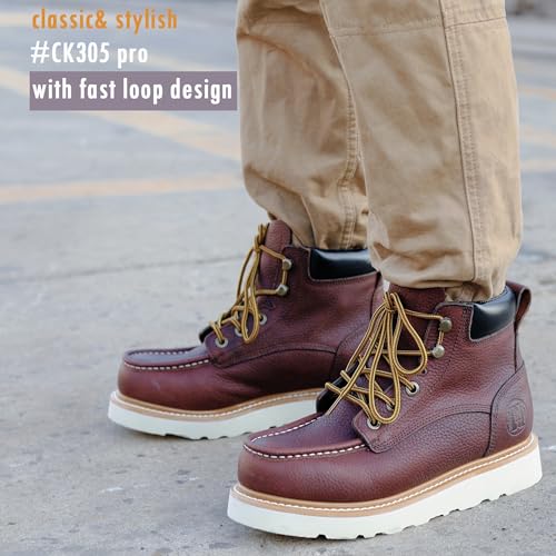 CONRAD Men's Moc Toe Safety Work Boots: 6" & 8" Soft Toe, Composite Toe, Waterproof, Slip Resistant, Puncture-proof EH Safety Boots2