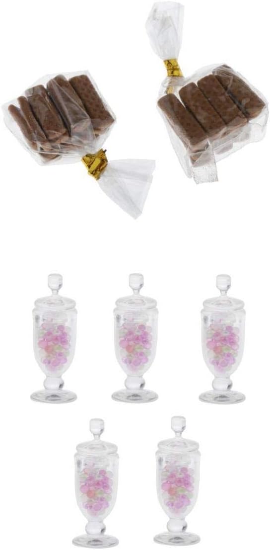 7pcs 1/12 Dollhouse Miniature Sweet Candy Cookies Mix Color Accessory|Dolls & Bears | Dollhouse Miniatures | Food & Groceries|5 Pieces Miniature Candy Jars