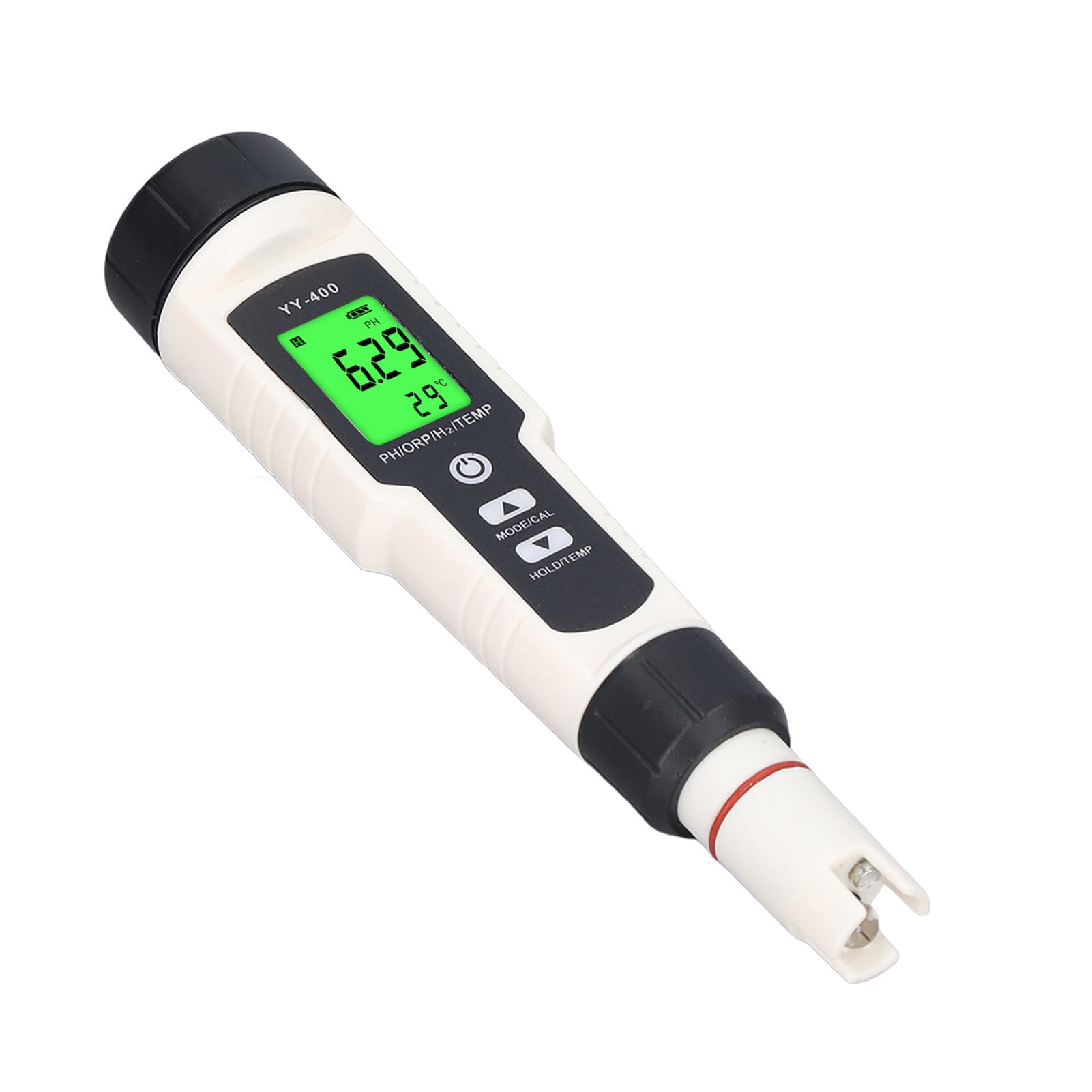 SIXRUN Digitaler Wassertester, 4-in-1-Multifunktions-PH-ORP-H2-Temperaturmessgerät mit Hintergrundbeleuchtung, für Trinkwasser, Aquarium, Pool und Labor