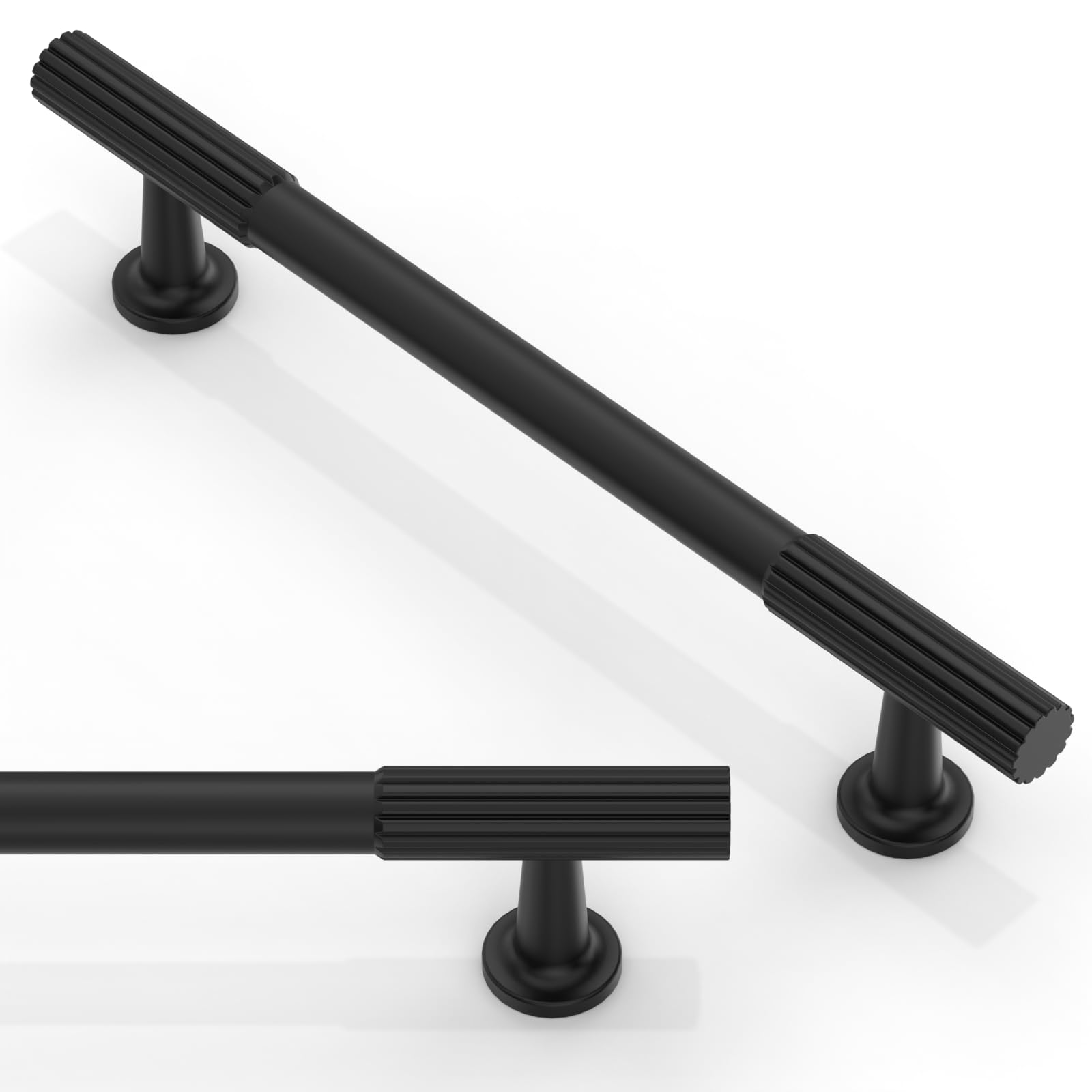 Asimerdeco 10 Pack Matte Black Cabinet Pulls 5 Inch(128mm) Kitchen Cupboard Handles Solid Zinc Alloy Cabinet Hardware Drawer Pulls