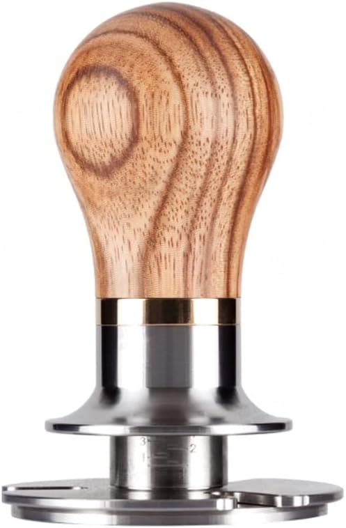 51.6/53/58/58.35/58.5MM Elasticity Adjustable Coffee Tamper Stainless Steel Flat Base Pressure Powder Hammer Barista Accessories(D,58.5mm)