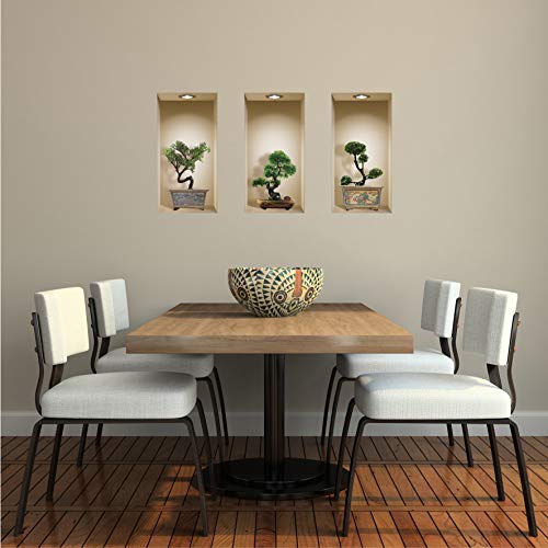 The Nisha Art Magic 3D Vinyl Removable Wall Sticker Decals Diy, Set Of 3, Bonsai #TOP4