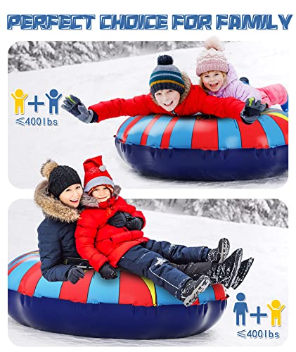 Epn Snow Tube, 55" Extra Large Snow Sled With 1 Mm Heavy-Duty Thickened Bottom Higher Sturdy Handles Cold-Resistant Pvc Inflatable Sled Toboggan For Kids Adults Sledding Skiing Winter Outdoor Fun Toys #TOP3