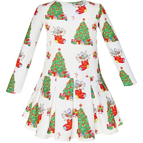 Sunny Fashion Girls Dress Christmas Tree Xmas Stockings Holiday Size 4-102