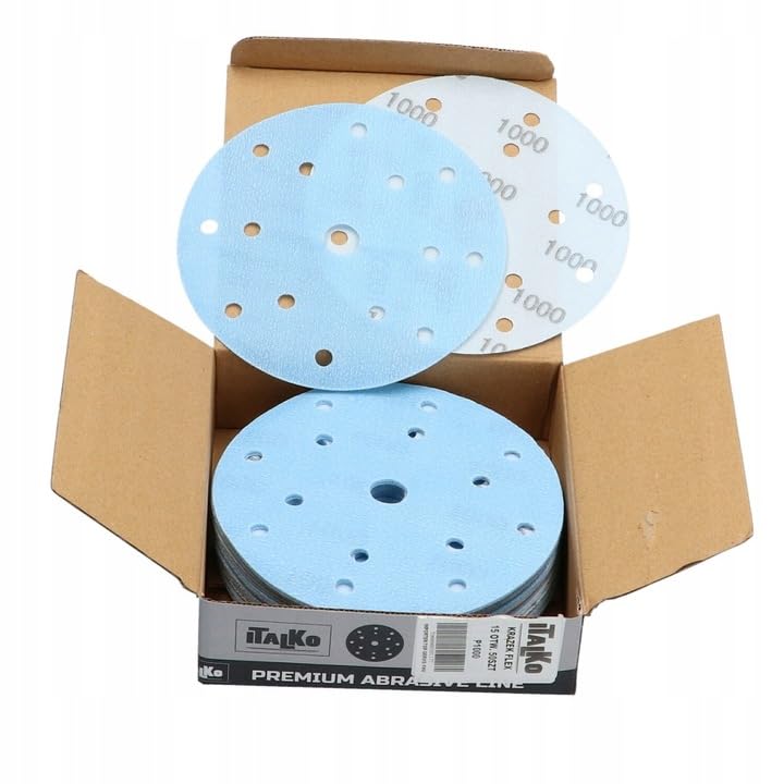 FLEX Disques abrasifs 150 mm P800-P5000 | 15 trous Kit de papier abrasif pour finition laquée de voiture, bois, ponceuse excentrique, ponçage humide
