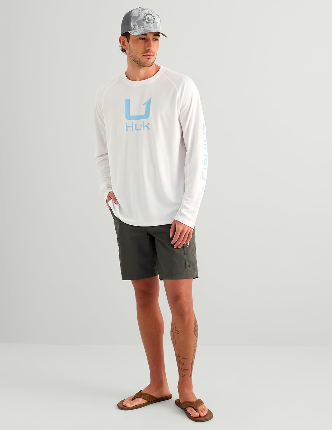 HUK Men's Icon Crew, Long-Sleeve Performance Fishing Shirt