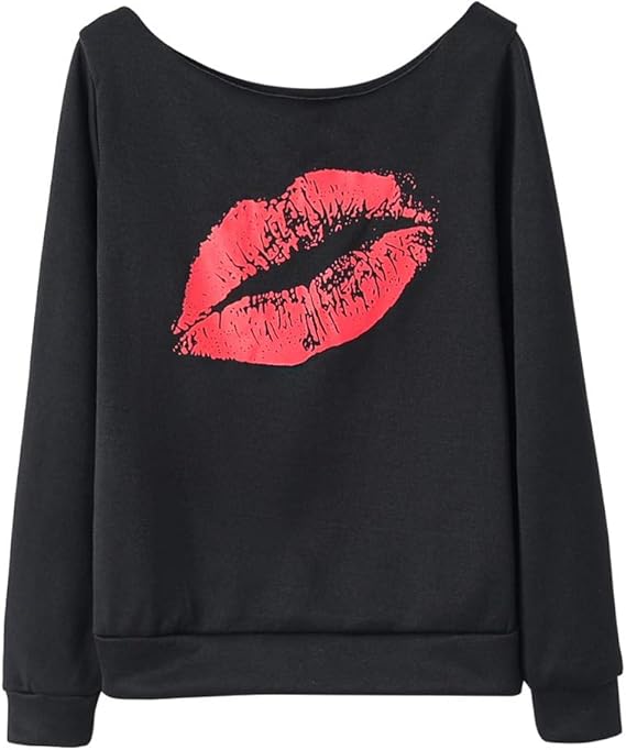 Amazon Co Jp Hodarey レディース ブラウス 女性 可愛い 長袖 韓国風 トップス 唇柄 シャツ セータールーズ Tシャツ 春夏秋冬服 柔らかい ワイシャツ カジュアル シンプル オシャレ カットソー ゆったり おしゃれパーカー 上着 プルオーバーお出かけ通学 通勤 服