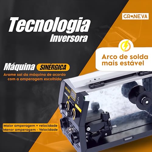 Maquina Solda Inversora Mig 250a Com Arame Sem Gás Tig 220v