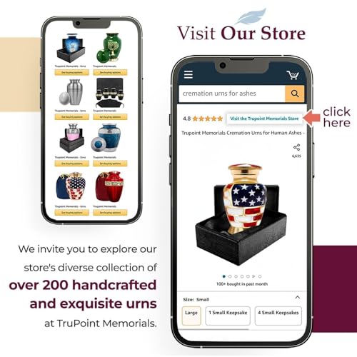 Image of Trupoint Memorials Small Urns for Human Ashes Keepsake, Military and Patriotic Decorative Mini Cremation Urn for Veteran Adult Men & Women, Set of 4, Gold