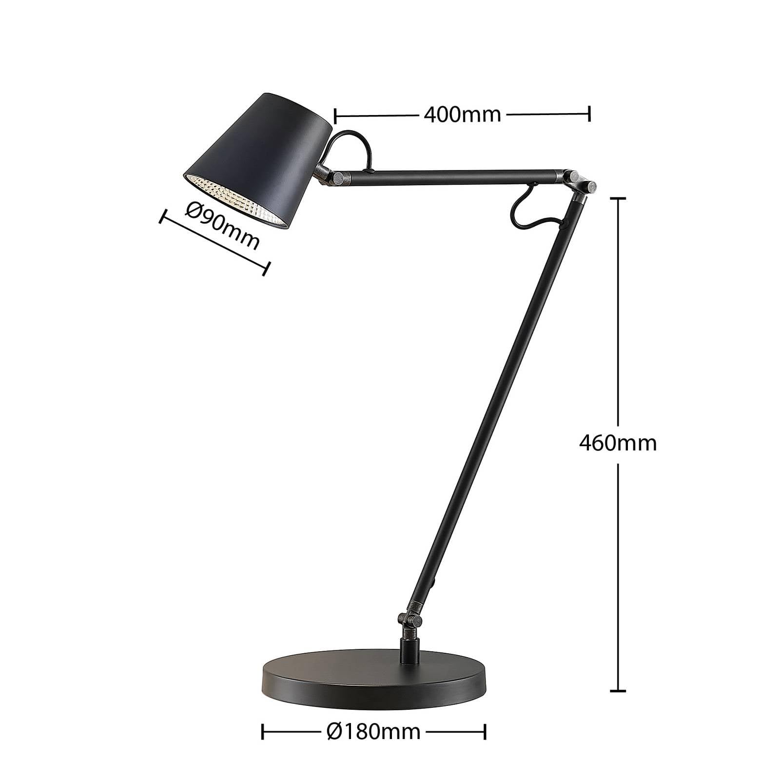 Lucande LED Tischlampe Tarris dimmbar (Modern) in Schwarz aus Metall (1 flammig,) - Tischleuchte Schreibtischlampe Nachttischlampe Arbeitszimmerleuchte