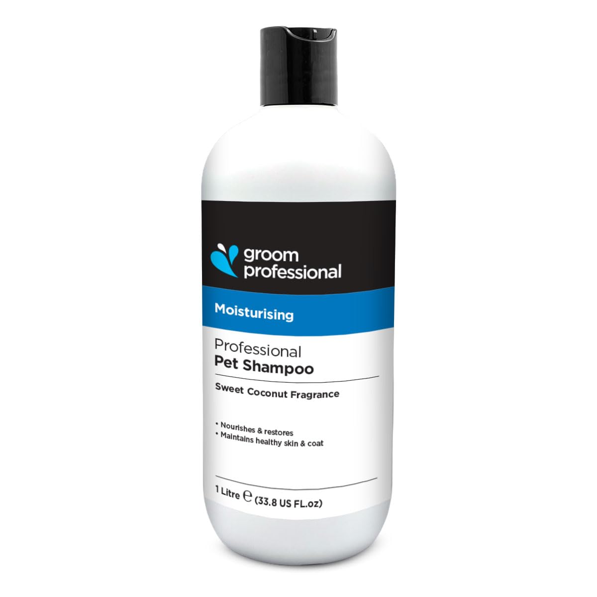 GROOM PROFESSIONAL Coconut Moisturising Dog Shampoo for Itchy Skin - Soothing for Dry Itchy Skin - Reduces Skin Irritation - Coconut Oil to Condition Coat & Remove Dandruff - Gentle for Puppies, 1L