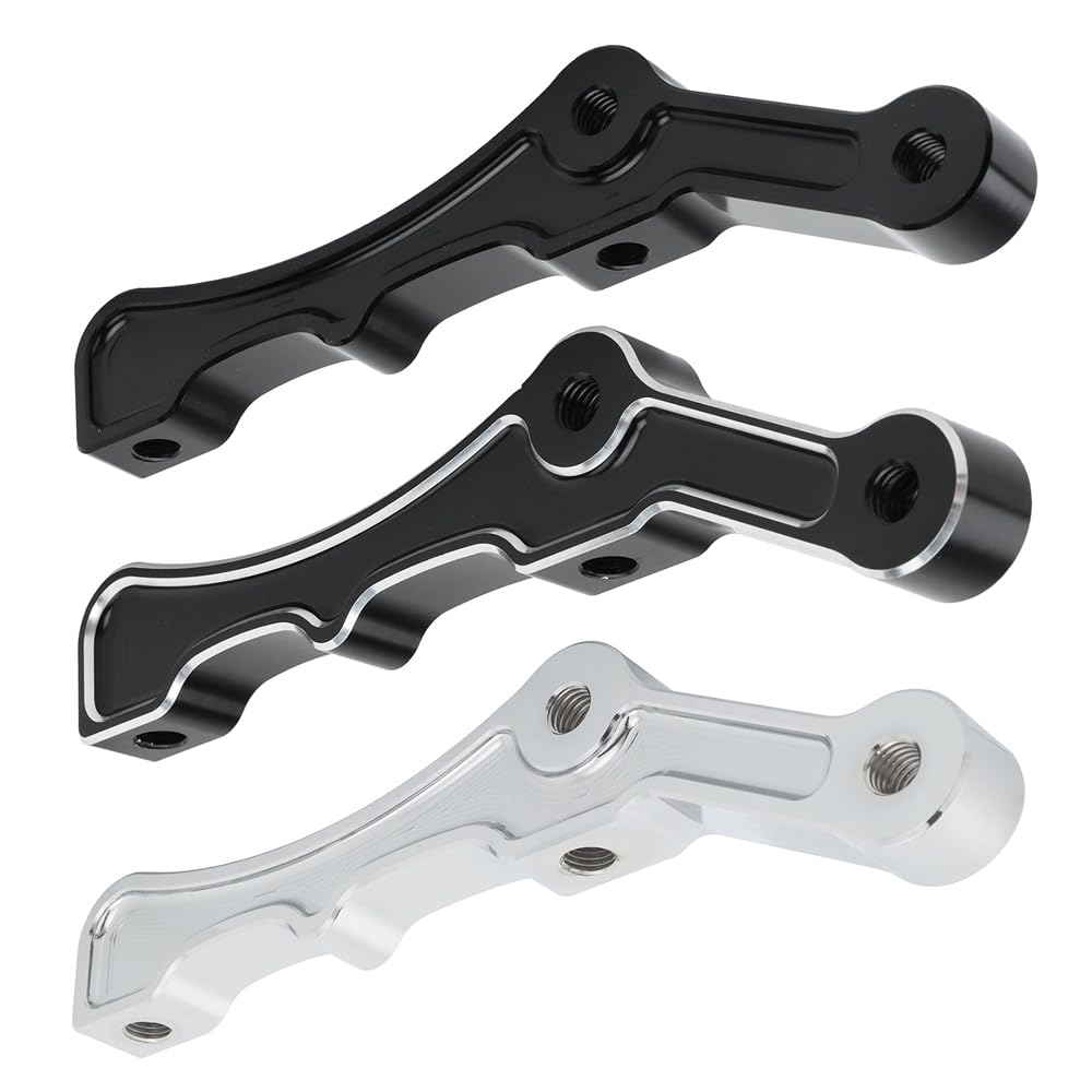 Support Radial D'Étrier De Frein Avant Aluminium Noir Chromé - ClipFit Pour Harley, Rotors 11,5 Et 11,8 Pouces