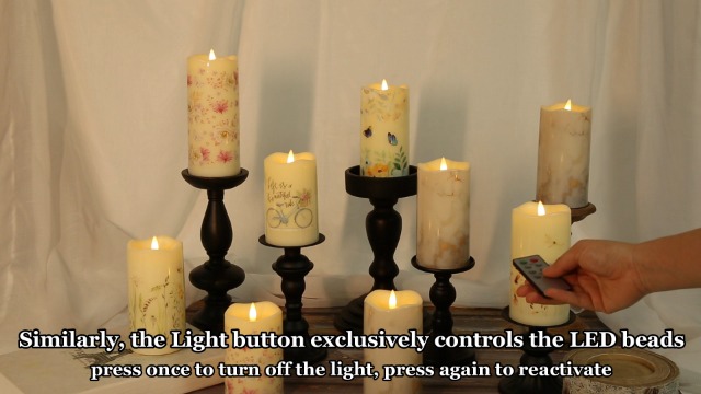Image of Eywamage Fiber Optic Flameless Pillar Candles with Remote Set of 3, Butterfly Floral Summer LED Candles Home Decor Φ 3 inch H 6 inch