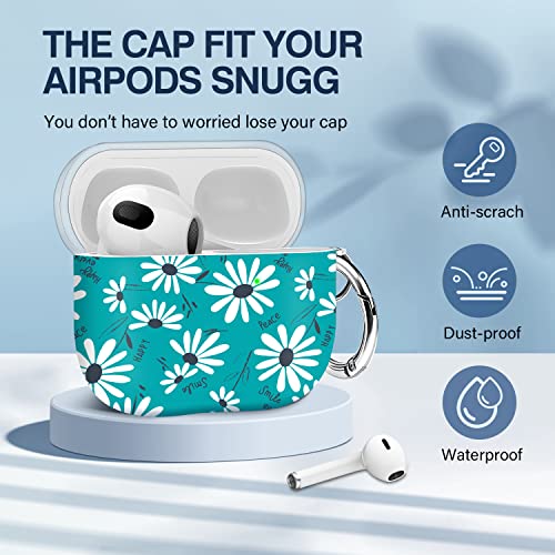 Youskin Airpods 3 Case 2021 Daisies Cute Airpods 3Rd Generation Case Cover Clear Soft Tpu Flexible Apple Airpods 3 Charging Case With Keychain For Women Girls，Blue Daisies #TOP5