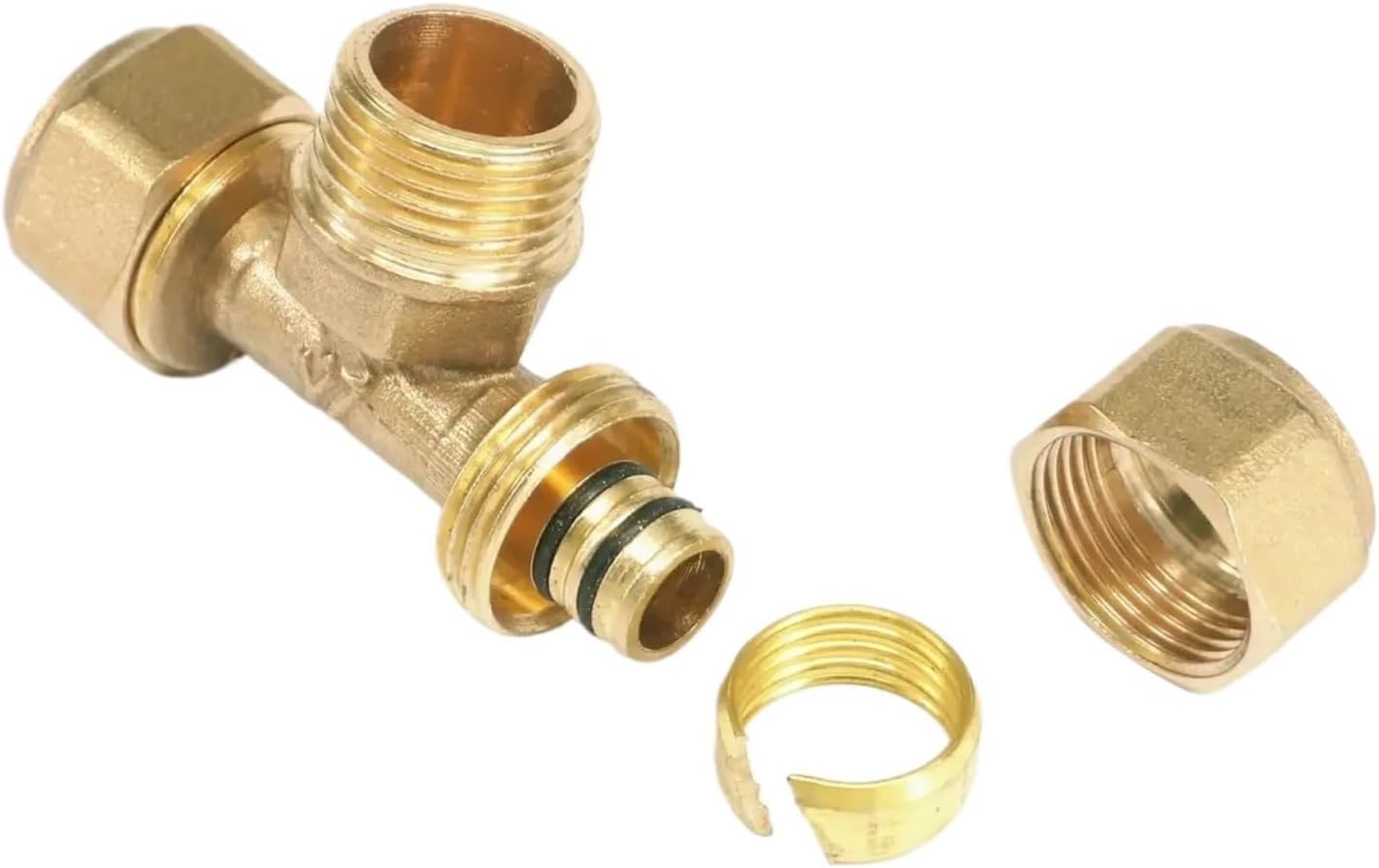 Tube I.D X O.D 12x16/14x18/16x20/20x25mm - 1/2" 3/4" Male Tee Brass Fitting For Solar Water Heater(20x25mm,3/4")