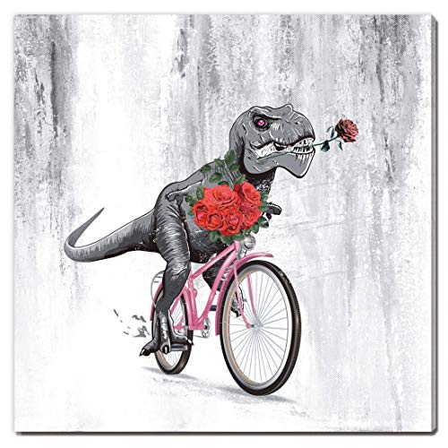 Ejart Dinosaur Wall Art for Bedroom Decor Canvas Print Animal Painting Dinosaur Show
