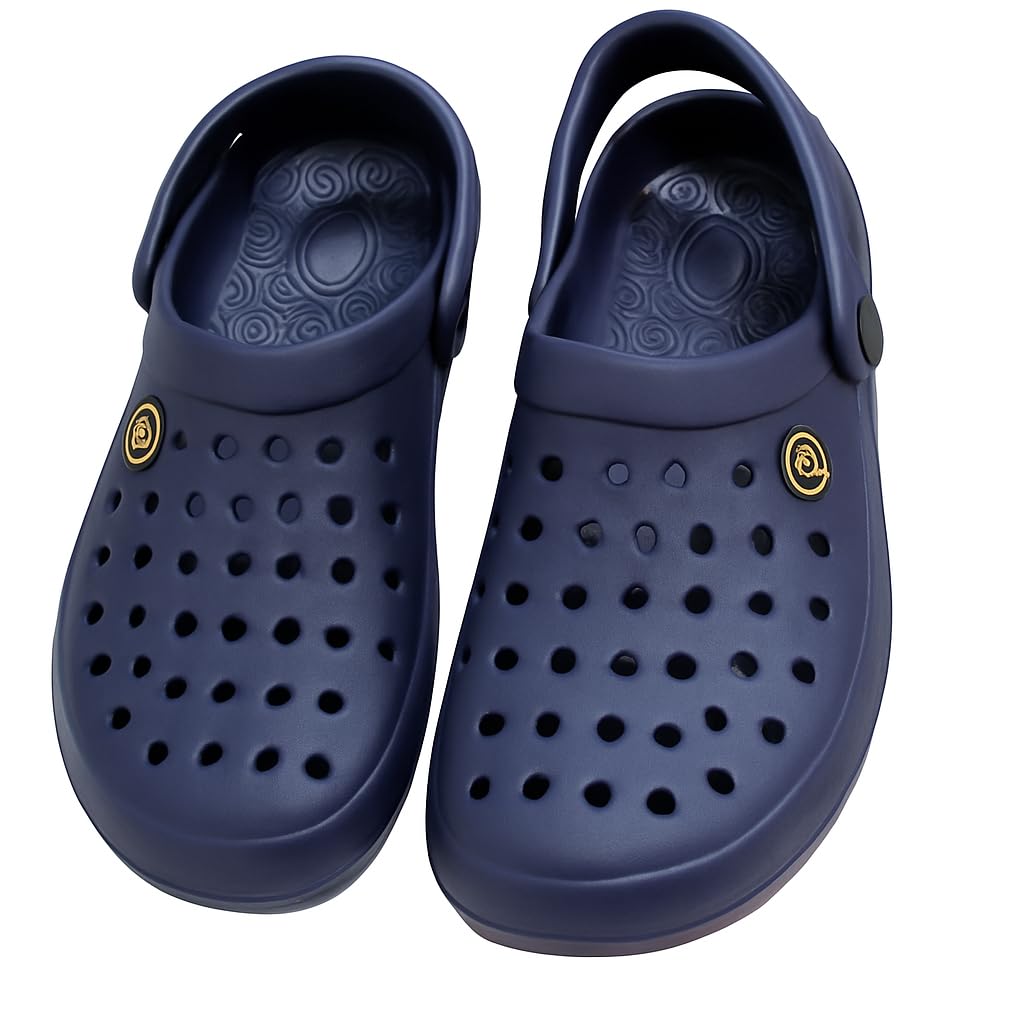 Clogs Classic Perforated Clogs, Navy Blue, Casual Comfort,Size-6-image-1