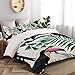 Produktbild VORMOR Bettwäsche-Set 3 Teile,Tukan Tropische Pflanzen Nahtlose Hintergrund,weich und angenehm (160x220cm) Bettbezug mit 80x80cm Kissenbezug