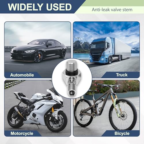 2 Stück Motorrad Winkelventil,Alu Eckventil,Metallventile Reifen Ventil 90 Grad,Winkelventil Silber,Felgenventil Ventil Verlängerung Adapter Motorradventile mit Gummidichtung für Motorrad Fahrrad