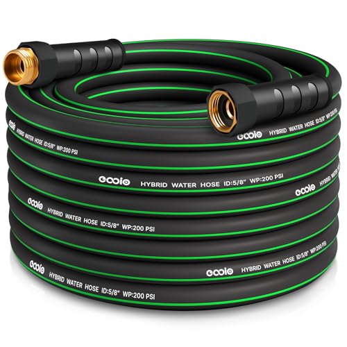 Heavy Duty Garden Hose 50ft, NON-EXPANDABLE Flexible Water Hose, Kink Resistant Lightweight Hybrid Hose, Leakproof Hose Male to Female Fittings