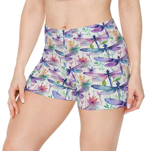 Dragonflies Pattern Shorts, Comfy Lounge Shorts, Summer Casual Wear, Festival Ready, Boho Beachwear, Lightweight3