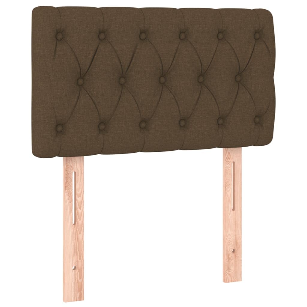 Cama con somier de 80 x 200 cm, color marrón oscuro, con colchón de muelles ensacados LED, cabecero regulable en altura, para jóvenes/invitados/dormitorio pequeño