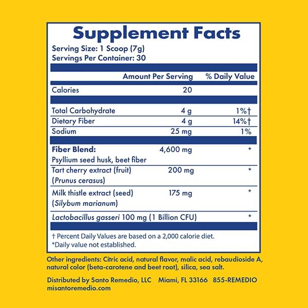 Miniatura 5 de Colon Plus, limpiador de colon, suplemento dietético de fibra de cáscara de psyllium y probióticos, 30 porciones, sabor a piña