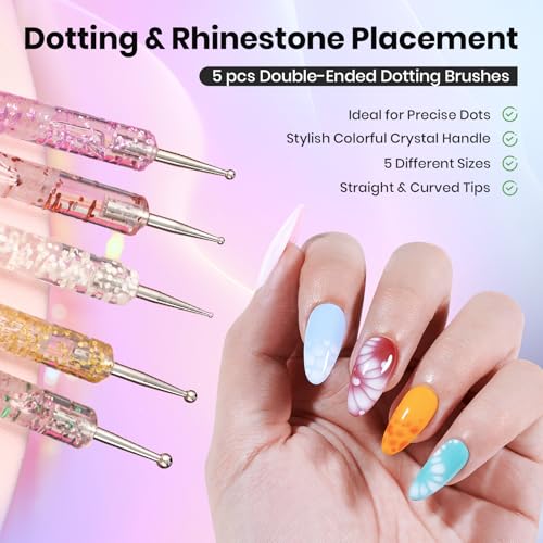 Image of Beetles Nail Art Brushes 31pcs Blooming Gel Nail Polish Clear UV LED Kit | Create blooming effects with 31pcs brushes and gel polish for watercolor, floral and marble nail designs