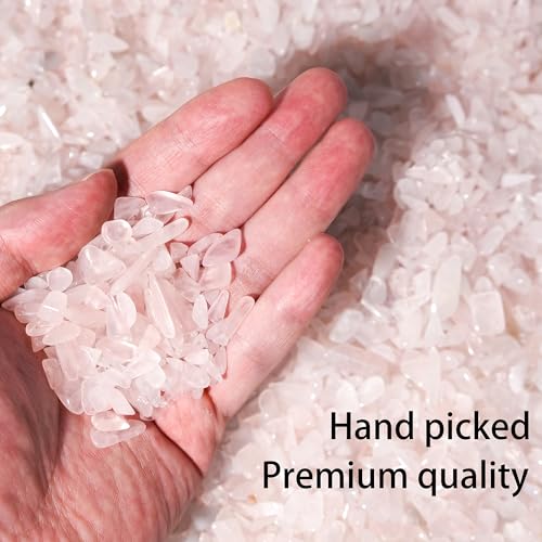 Image of Rose Quartz & Clear Quartz Chips Bulk 2lbs, 2400+ Pieces, 5-8mm Gemstones