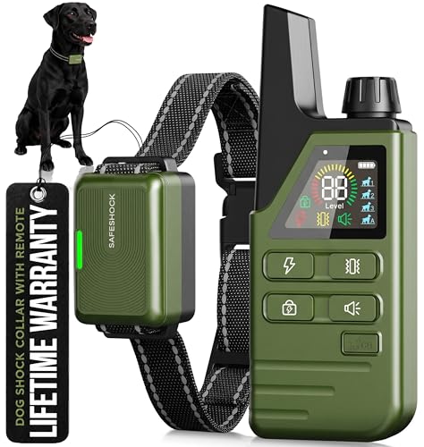 SafeShock (Latest Version) - Dog Shock Collar with Remote Control, 4500FT Range Shock Collar for...