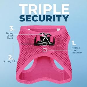 Voyager Step-in Air Dog Harness - All Weather Mesh, Reflective, No Pull Harness for Small, Medium Dogs, Cats - Secure with Hook & Loop Fastener, Buckle, Double D-Rings - Fuchsia, S Voyager Step in Air Dog Harness All Weather Mesh Reflective No Pull Harness for Small Medium Dogs Cats Secure with Hook Loop Fastener Buckle Double D Rings Fuchsia S