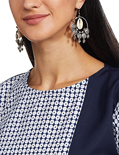 Image of ALC Creations Women's Crepe Printed Straight Kurti(ALC9095N Blue XXL)