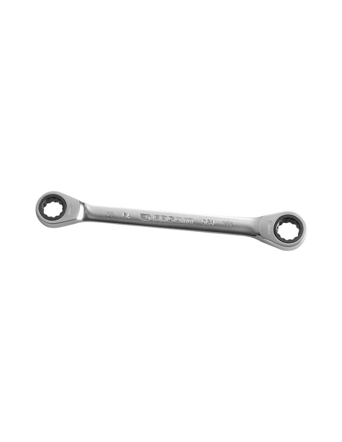 FacomRatchet Ring Spanner, 12 Point, 3/8 x 7/16, 1 Piece, 64.3/8X7/16