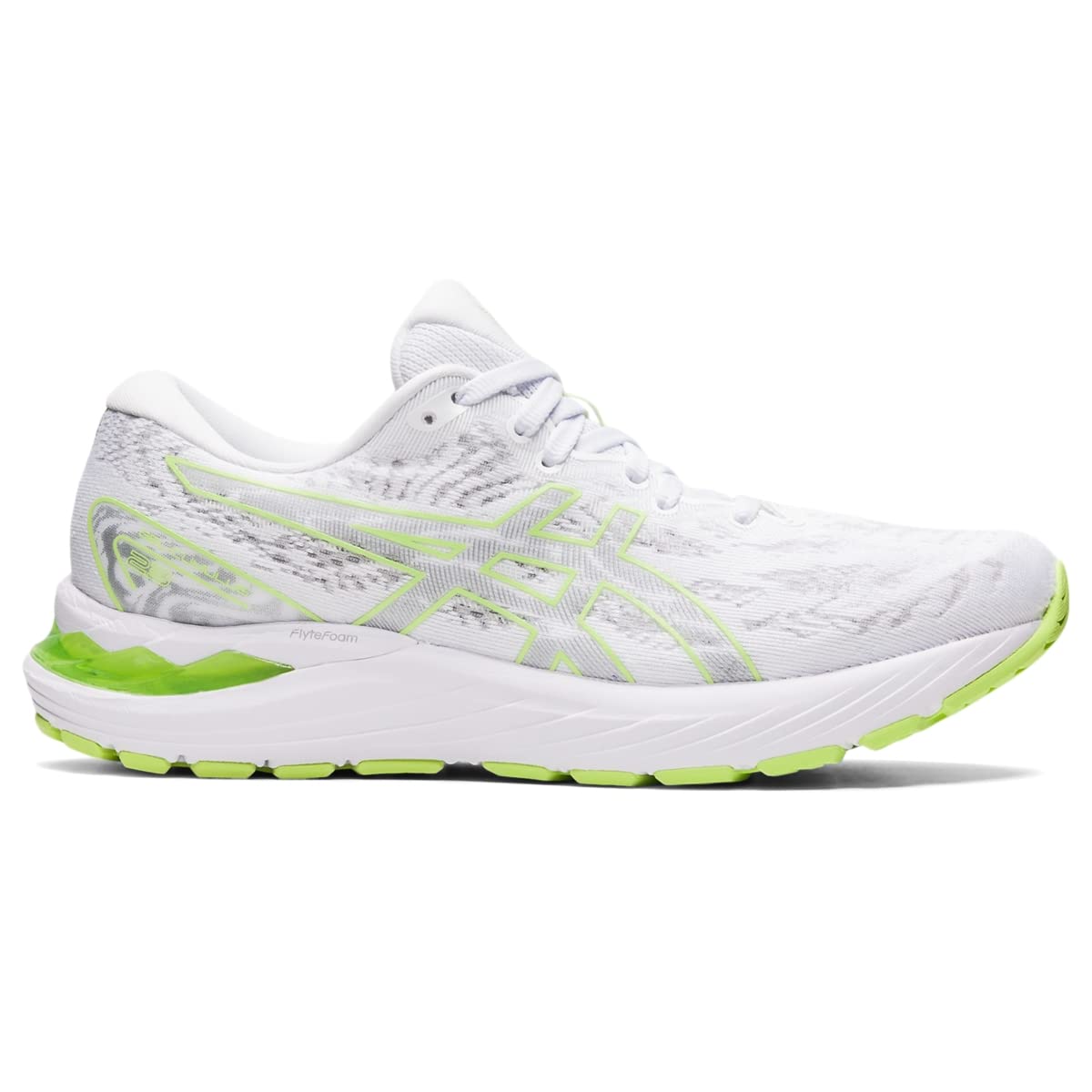 ASICS Women's Gel-Cumulus 23 Running Shoes, 8, White/Lime Green