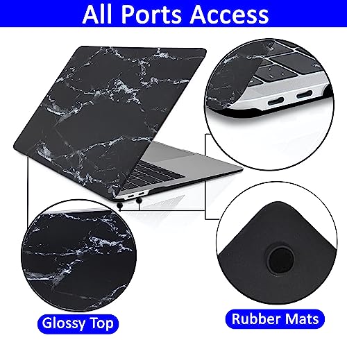 Image of Case Compatible with MacBook Pro 13 Inch Retina 2012 2013 2014 2015 A1425 A1502 Plastic Hard Shell Cover Case, Marble Black /White