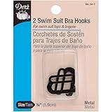 Dritz 99-34-1 Metal Swim Suit Bra Hooks, Black, 3/4-Inch 2-Count