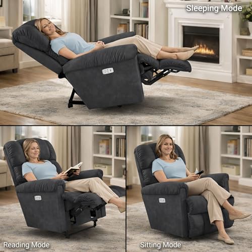 Image of LA Z BOY American Import Pinnacle Single Seater Auto Motorized I-Clean Fabric Reclina Way Recliner Sofa | Premium Durable Iconic Comfort Home Design | Living Room Relax Seating Chair | I Aviator Smoke