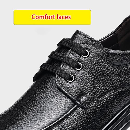 Men's Autumn/Winter Genuine Leather Lace-Up Breathable Casual Dress Shoes, Comfy Thick Sole Ideal for Business & Casual Occasions3